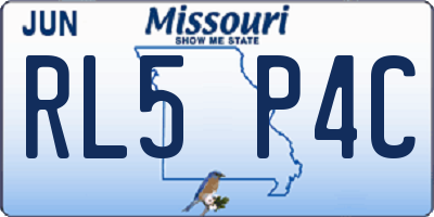 MO license plate RL5P4C