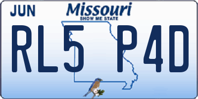 MO license plate RL5P4D