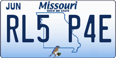 MO license plate RL5P4E