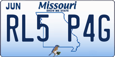 MO license plate RL5P4G