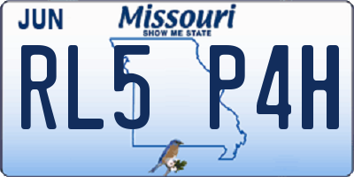 MO license plate RL5P4H