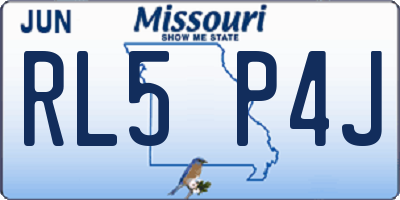 MO license plate RL5P4J