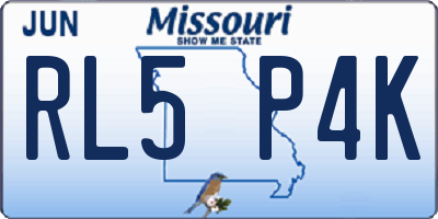 MO license plate RL5P4K