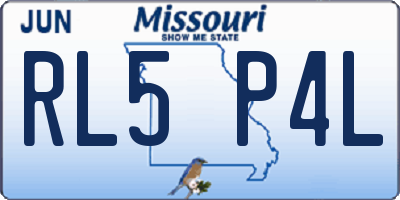 MO license plate RL5P4L