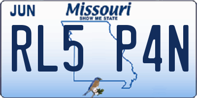 MO license plate RL5P4N