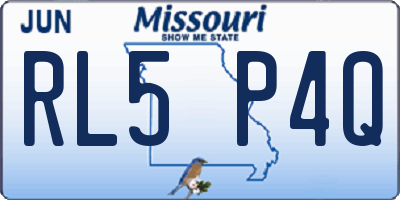 MO license plate RL5P4Q