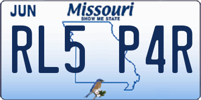 MO license plate RL5P4R
