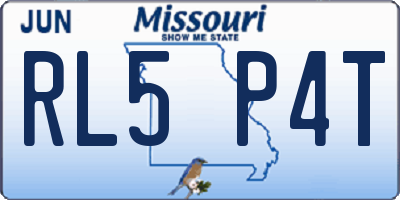 MO license plate RL5P4T