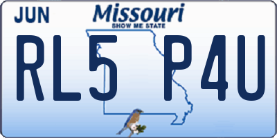 MO license plate RL5P4U