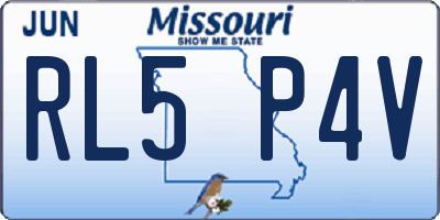 MO license plate RL5P4V
