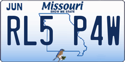 MO license plate RL5P4W