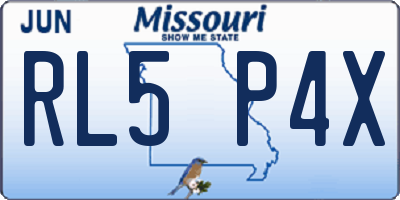 MO license plate RL5P4X