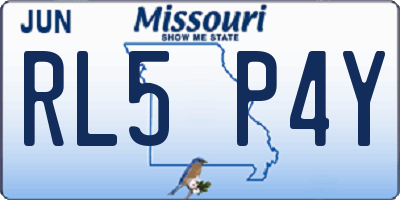 MO license plate RL5P4Y