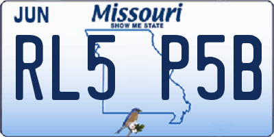 MO license plate RL5P5B