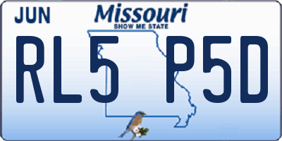 MO license plate RL5P5D