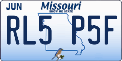 MO license plate RL5P5F
