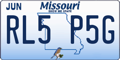 MO license plate RL5P5G