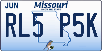 MO license plate RL5P5K