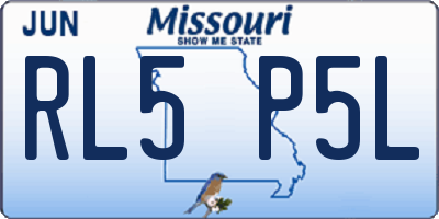 MO license plate RL5P5L