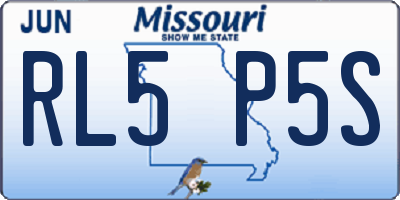 MO license plate RL5P5S