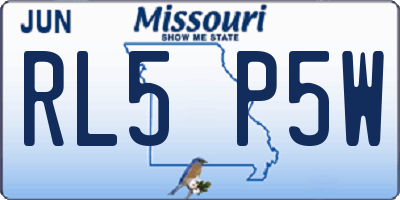 MO license plate RL5P5W
