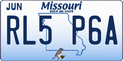 MO license plate RL5P6A