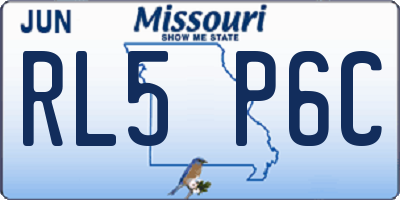 MO license plate RL5P6C