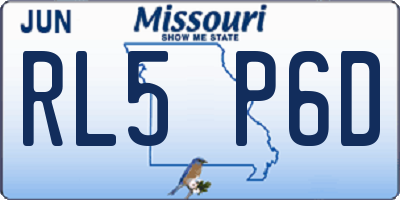 MO license plate RL5P6D