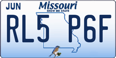 MO license plate RL5P6F