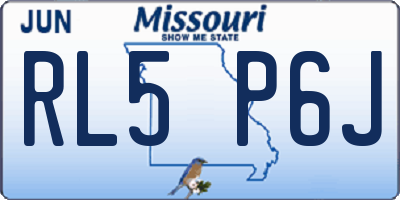 MO license plate RL5P6J