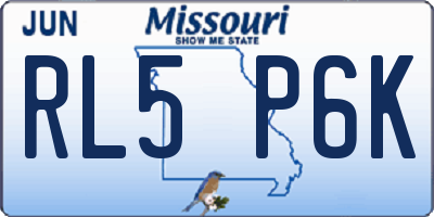 MO license plate RL5P6K