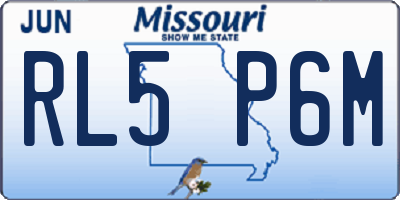 MO license plate RL5P6M