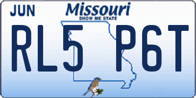 MO license plate RL5P6T