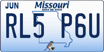 MO license plate RL5P6U