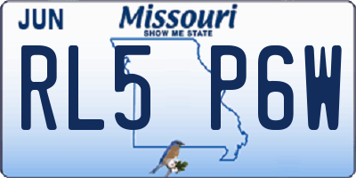 MO license plate RL5P6W