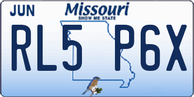 MO license plate RL5P6X