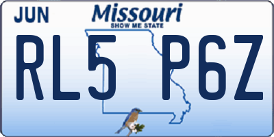 MO license plate RL5P6Z