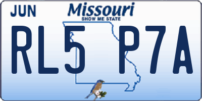MO license plate RL5P7A