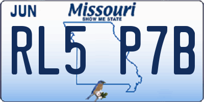 MO license plate RL5P7B