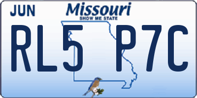 MO license plate RL5P7C