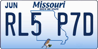 MO license plate RL5P7D