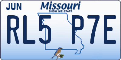MO license plate RL5P7E