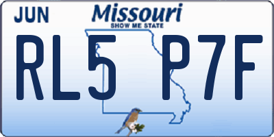 MO license plate RL5P7F