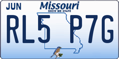 MO license plate RL5P7G