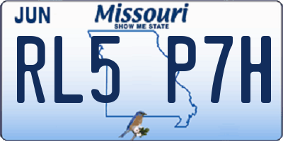 MO license plate RL5P7H