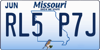 MO license plate RL5P7J