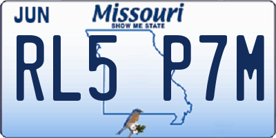 MO license plate RL5P7M
