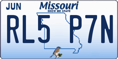 MO license plate RL5P7N