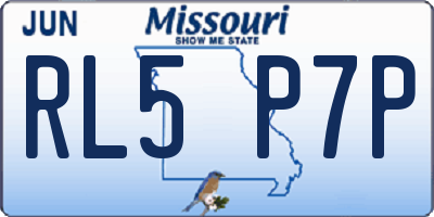MO license plate RL5P7P
