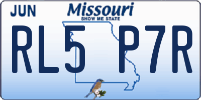 MO license plate RL5P7R